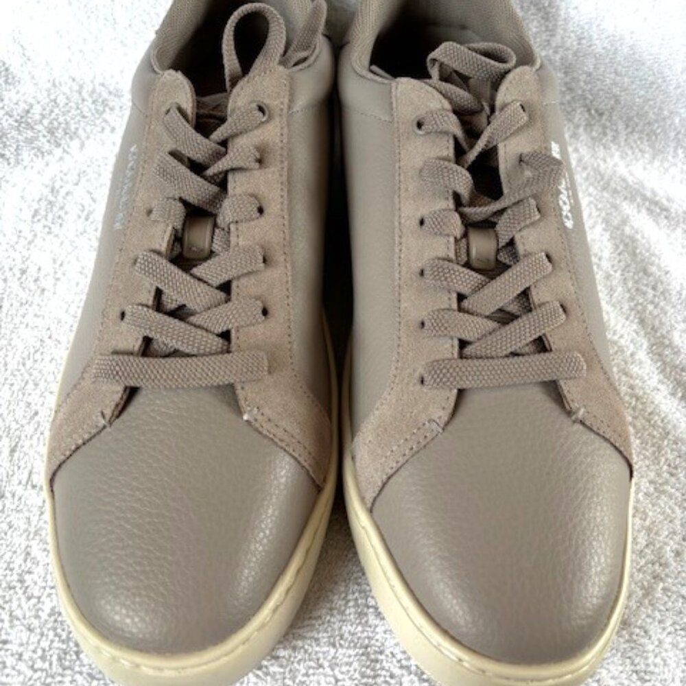 Coach 'Clip' low top leather and suede sneakers in Grey Burch Men's Size 13 - Picture 1 of 12